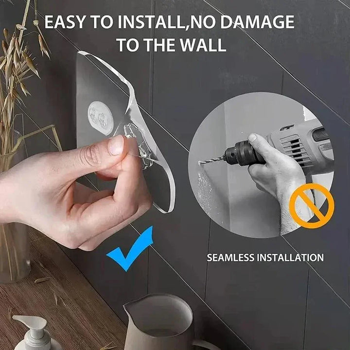 Durable Iron Portable Soap Holder - With Adhesive Hooks - Glow Mart