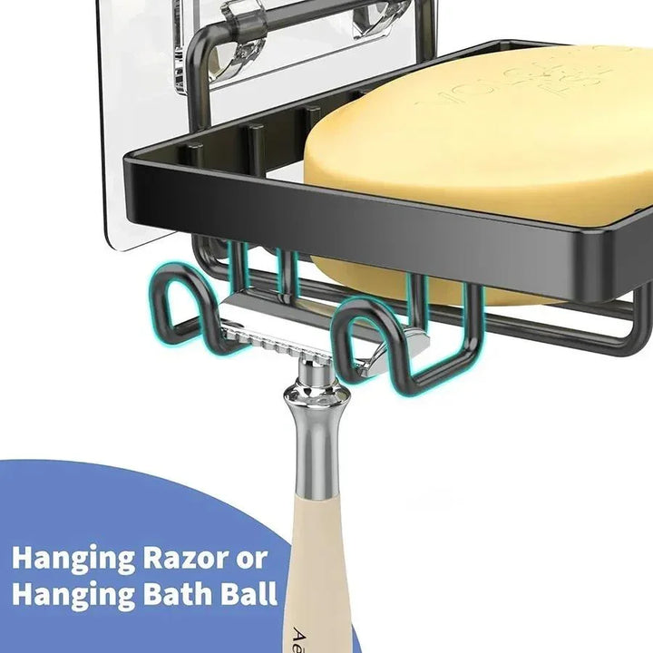 Durable Iron Portable Soap Holder - With Adhesive Hooks - Glow Mart